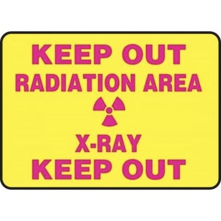 Accuform Radiation & Laser Sign, 10 in H x 14 in W, Adhesive Poly MRAD919VS